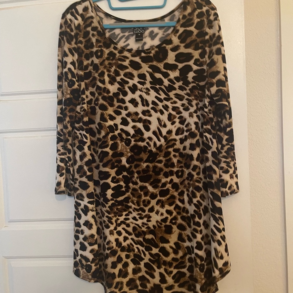 CLARA SUNWOO Leopard Print Top - Brown and Black